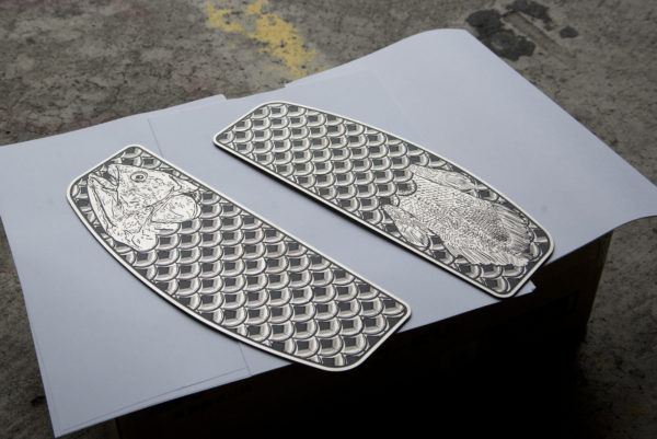 stainless fish scale floorboard inserts for Harley-Davidson