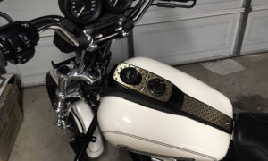 FXR with Brass Fish Scale Tank Dash Cover