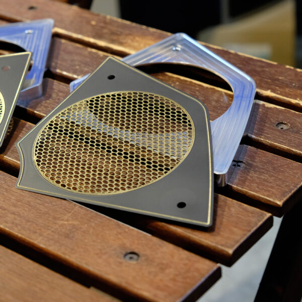 fxrd aluminum speaker cover and brass plates