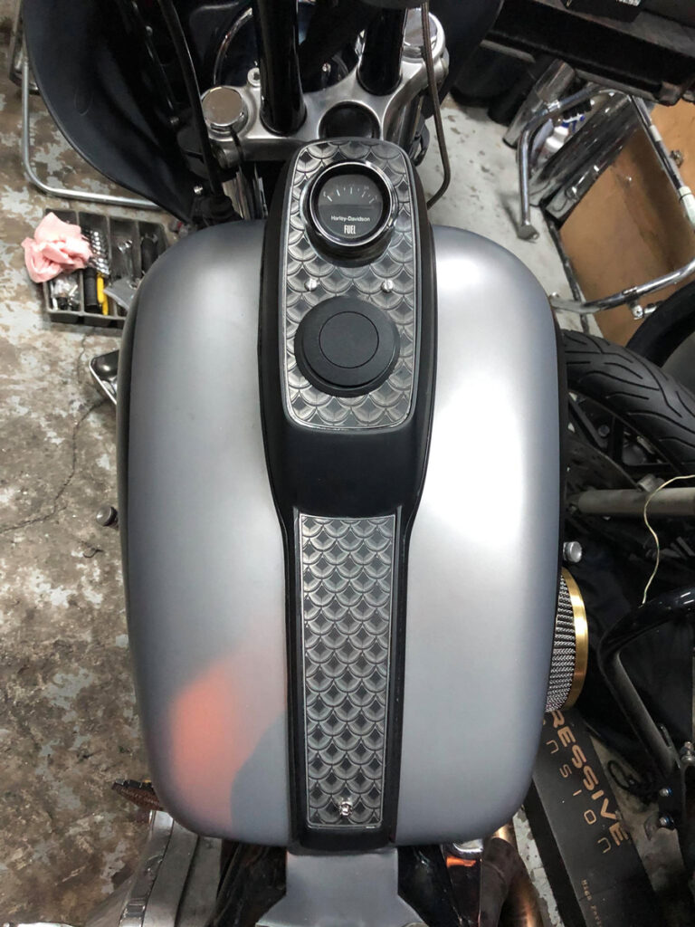 FXR with Stainless steel fish scale tank dash inserts